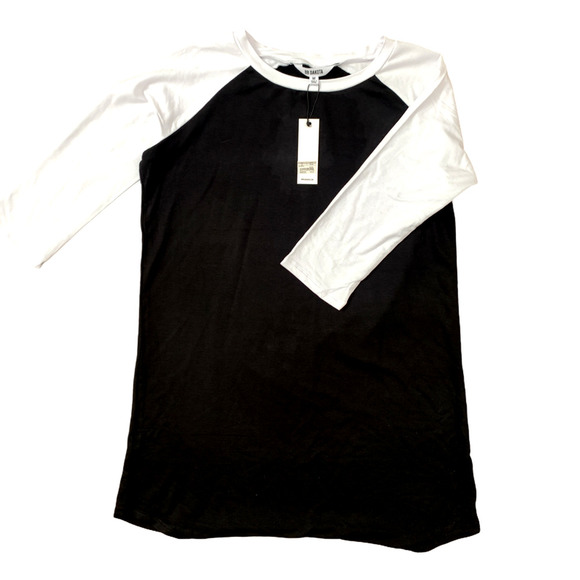 BB DAKOTA TSHIRT Raglan 7th Inning  Dress B & W sz - Picture 1 of 4